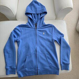 POLO Ralph Lauren French Terry Hoodie Sweatshirt Watch Hill Blue Yellow Girls XL